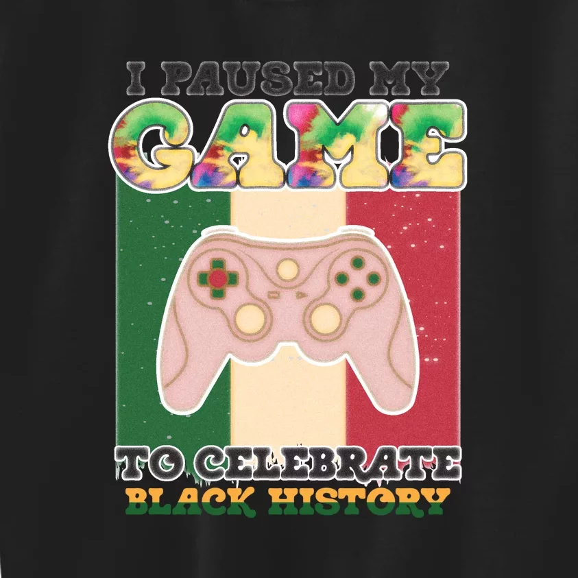 I Paused My Game To Celebrate Black History Month Afro Boy Kids Sweatshirt