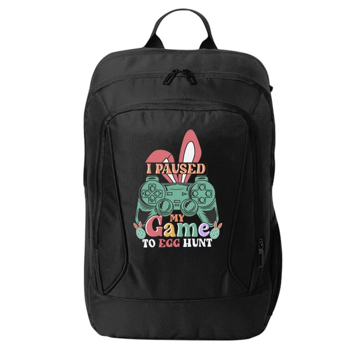 I Paused My Game To Egg Hunt Easter Funny Gamer Boys Kids City Backpack