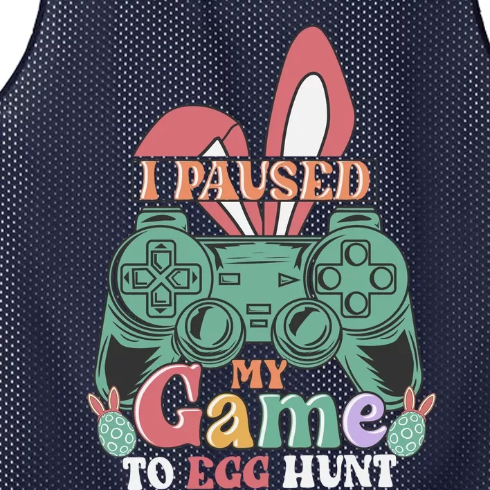 I Paused My Game To Egg Hunt Easter Funny Gamer Boys Kids Mesh Reversible Basketball Jersey Tank