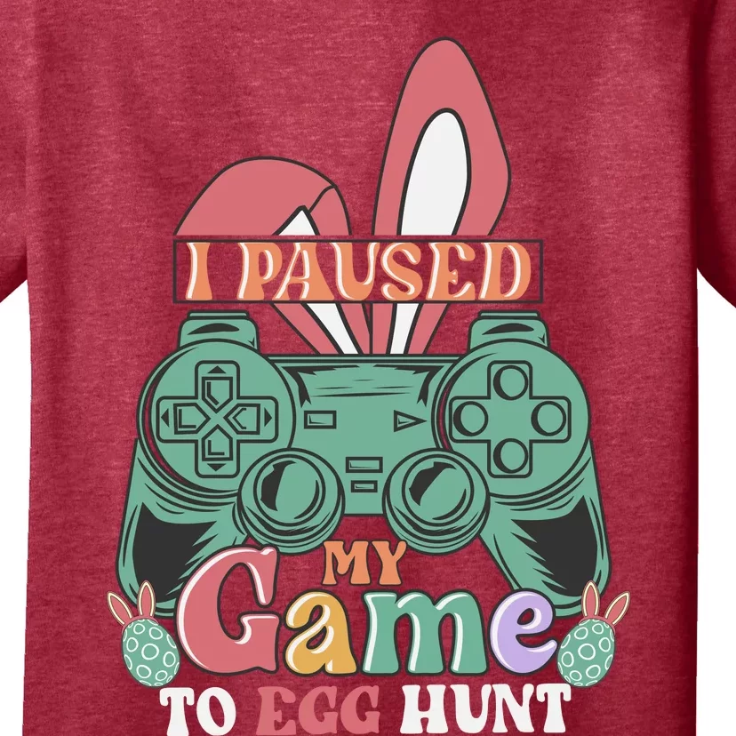 I Paused My Game To Egg Hunt Easter Funny Gamer Boys Kids T-Shirt