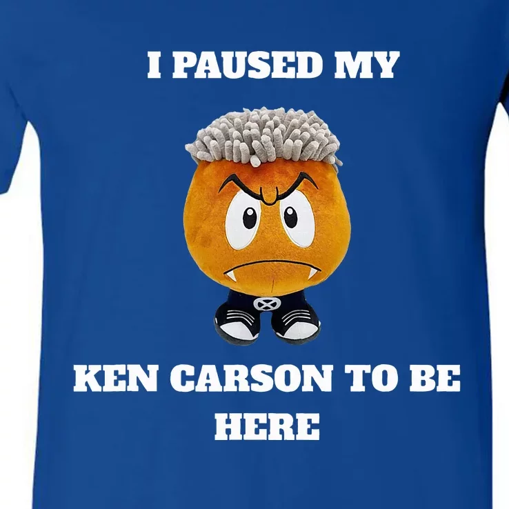 I Paused My Ken Carson To Be Here Agc A Great Chaos Vamp V-Neck T-Shirt