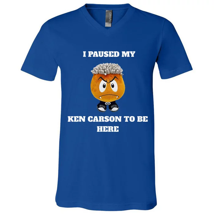 I Paused My Ken Carson To Be Here Agc A Great Chaos Vamp V-Neck T-Shirt