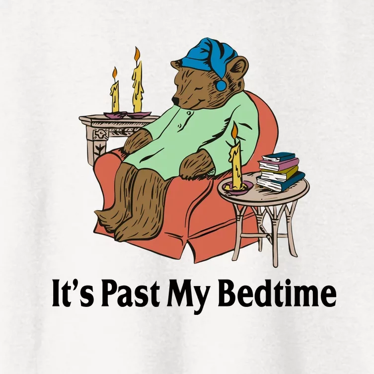 Its Past My Bedtime Funny Bear Women's Crop Top Tee