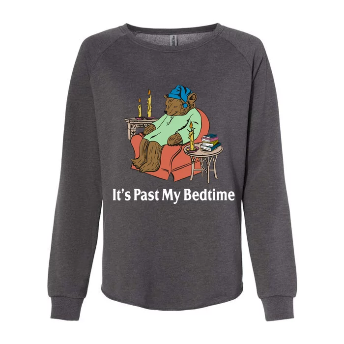 Its Past My Bedtime Funny Bear Womens California Wash Sweatshirt