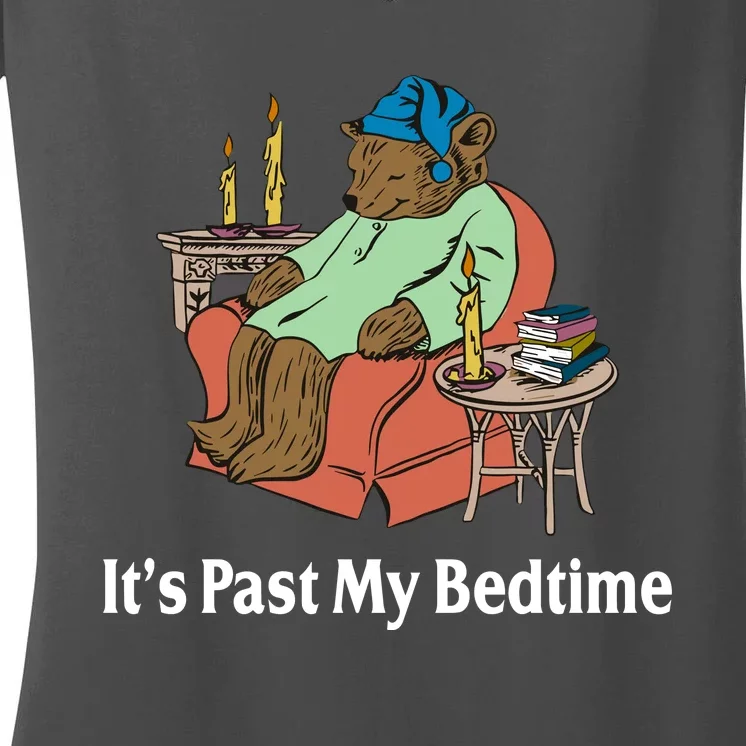 Its Past My Bedtime Funny Bear Women's V-Neck T-Shirt