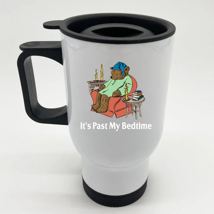 Its Past My Bedtime Funny Bear Front & Back Stainless Steel Travel Mug