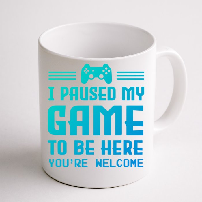 I Paused My Game To Be Here Funny Game Lovers Retro Gift Front & Back Coffee Mug