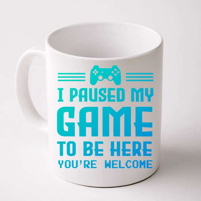 I Paused My Game To Be Here Funny Game Lovers Retro Gift Front & Back Coffee Mug