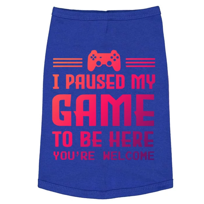 I Paused My Game To Be Here Funny Game Lovers Retro Gift Doggie Tank