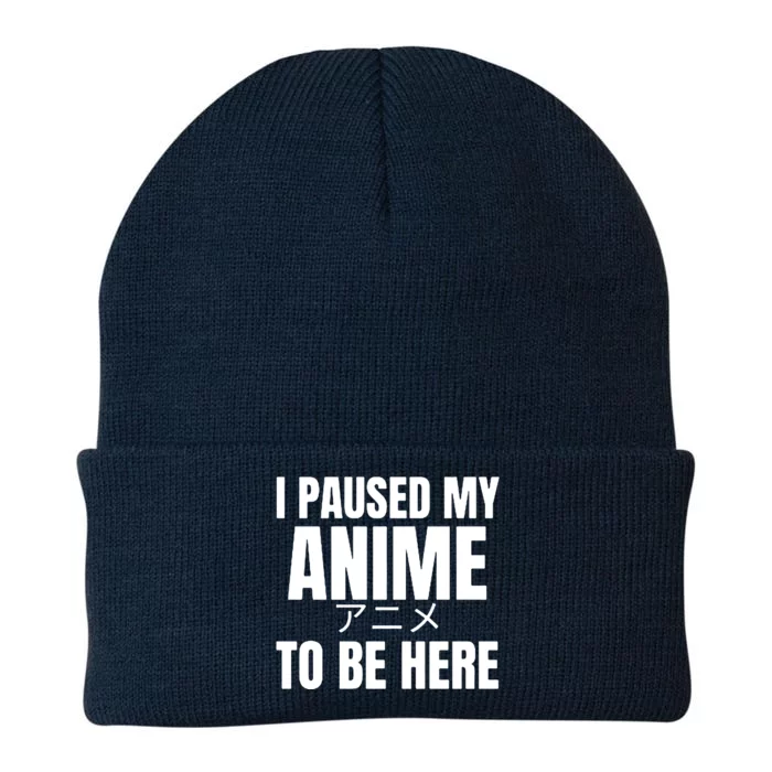 I Paused My Anime To Be Here Knit Cap Winter Beanie