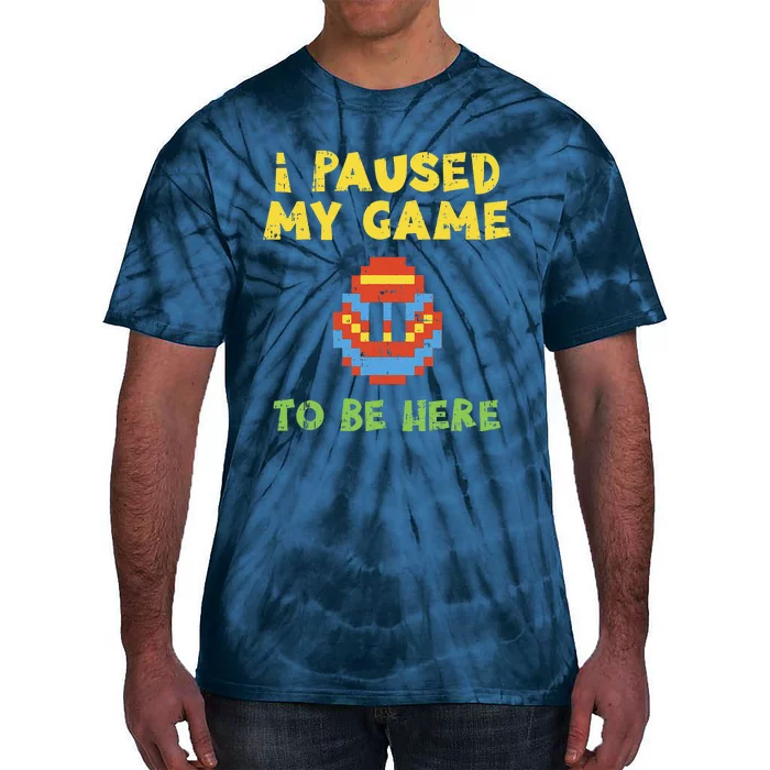 I Paused My Game To Be Here Gaming Egg Easter Gamer Gift Tie-Dye T-Shirt