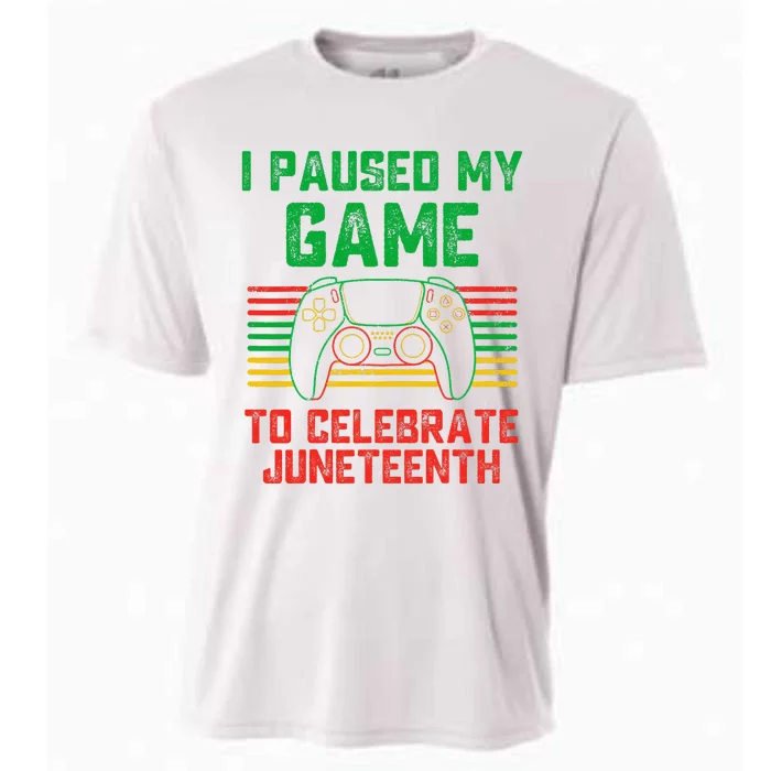 I Paused My Game To Celebrate Juneteenth Gamer Cooling Performance Crew T-Shirt