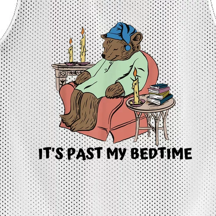 ItS Past My Bedtime Bear Taking A Nap Next To Books Mesh Reversible Basketball Jersey Tank