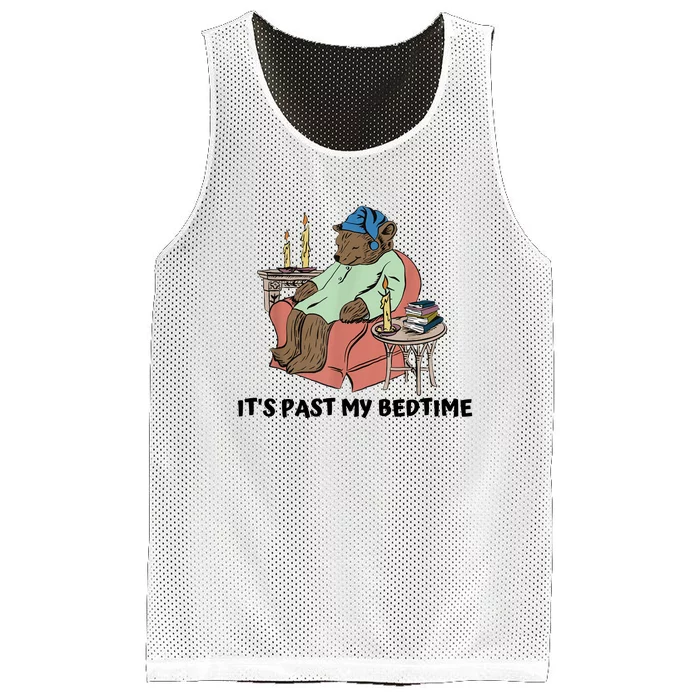 ItS Past My Bedtime Bear Taking A Nap Next To Books Mesh Reversible Basketball Jersey Tank