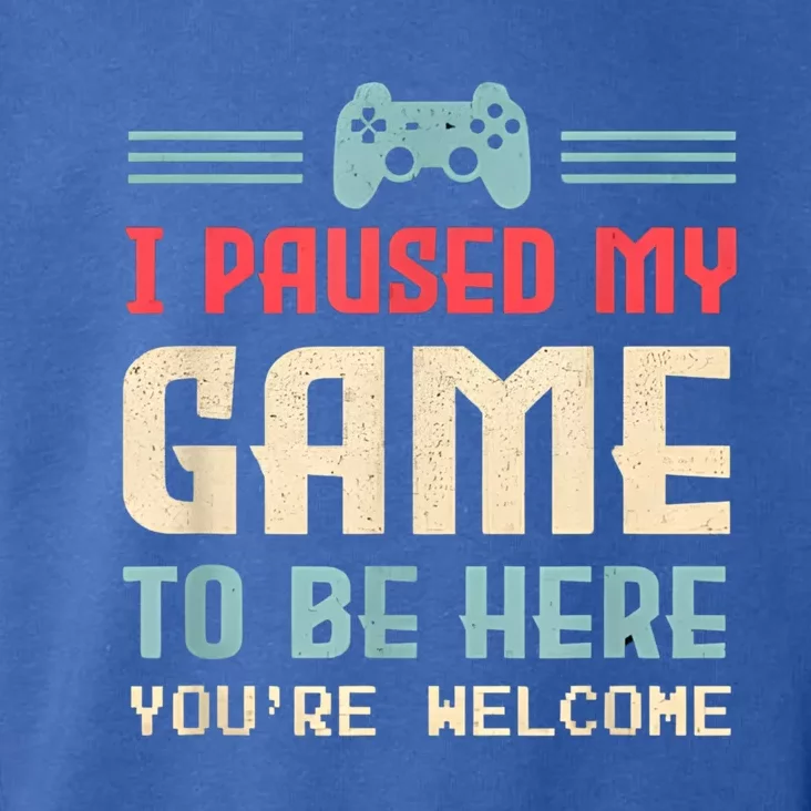 I Paused My Game To Be Here Funny Game Lovers Retro Gift Toddler Hoodie