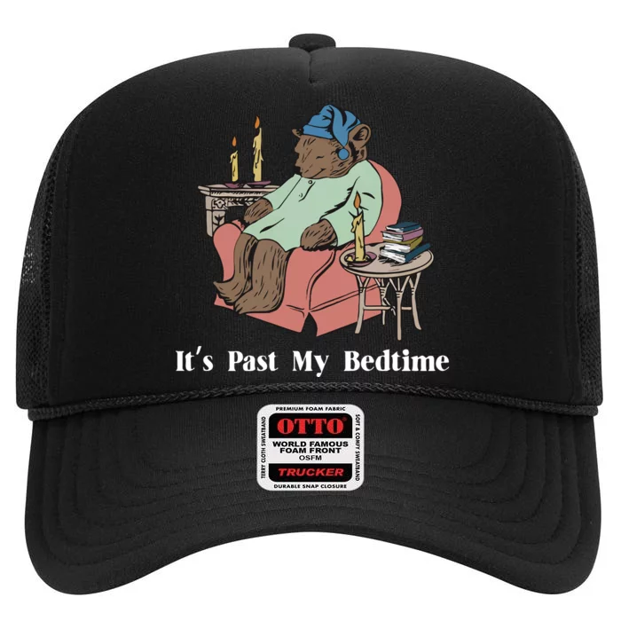 It’S Past My Bedtime Bear High Crown Mesh Trucker Hat