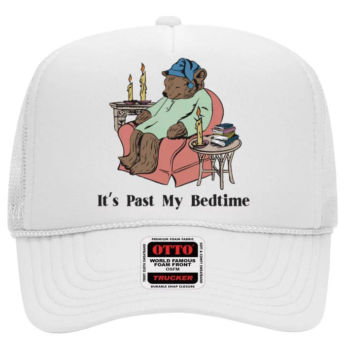 It’S Past My Bedtime Bear High Crown Mesh Trucker Hat