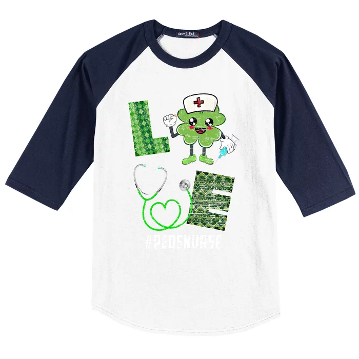 Irish Peds Nurse St Patrick's Day Love Lucky Patrick Nurse Funny Gift Baseball Sleeve Shirt