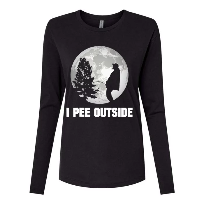 I Pee Outside Funny Womens Cotton Relaxed Long Sleeve T-Shirt