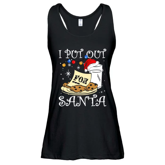 I Put Out For Santa Milk And Cookies Christmas Funny Sarcasm Ladies Essential Flowy Tank