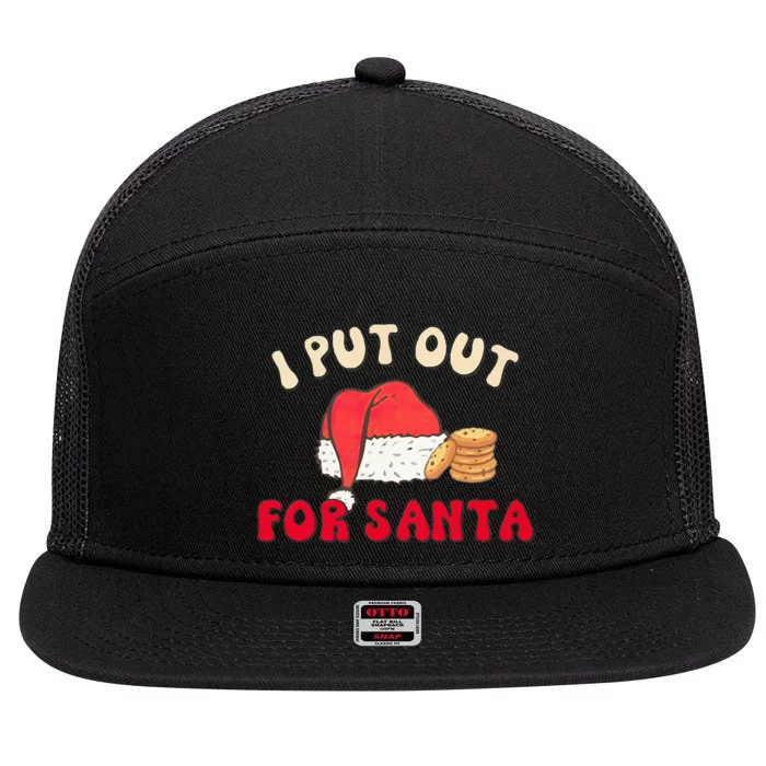 I Put Out For Santa Christmas Couple 7 Panel Mesh Trucker Snapback Hat