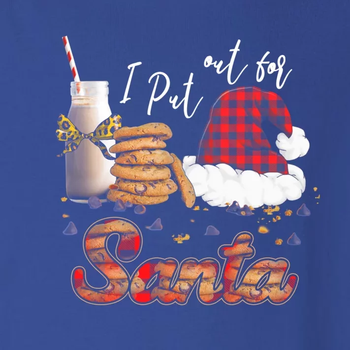 I Put Out For Santa Christmas Milk Cookies Santa Hat Plaid Gift Toddler Long Sleeve Shirt