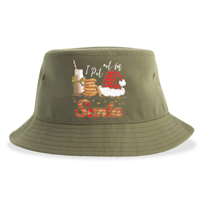 I Put Out For Santa Christmas Milk Cookies Santa Hat Plaid Gift Sustainable Bucket Hat