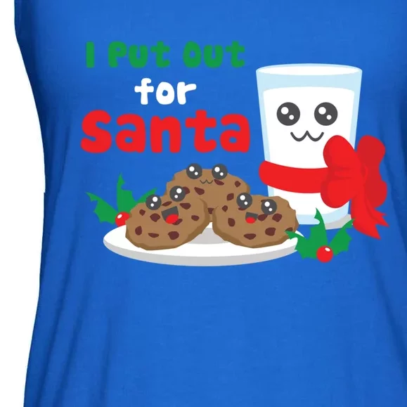 I Put Out For Santa Claus Cookie Milk Ugly Christmas Sweater Gift Ladies Essential Flowy Tank