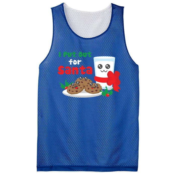 I Put Out For Santa Claus Cookie Milk Ugly Christmas Sweater Gift Mesh Reversible Basketball Jersey Tank