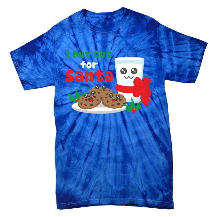 I Put Out For Santa Claus Cookie Milk Ugly Christmas Sweater Gift Tie-Dye T-Shirt