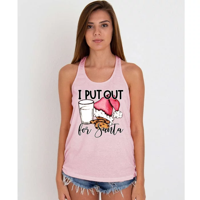 I Put Out For Santa Cookies And Milk Gift Women's Knotted Racerback Tank