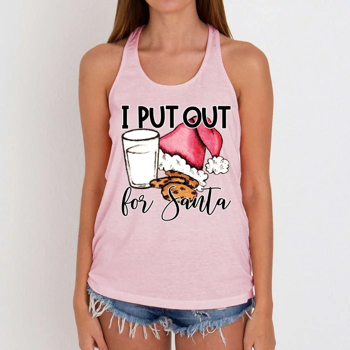 I Put Out For Santa Cookies And Milk Gift Women's Knotted Racerback Tank