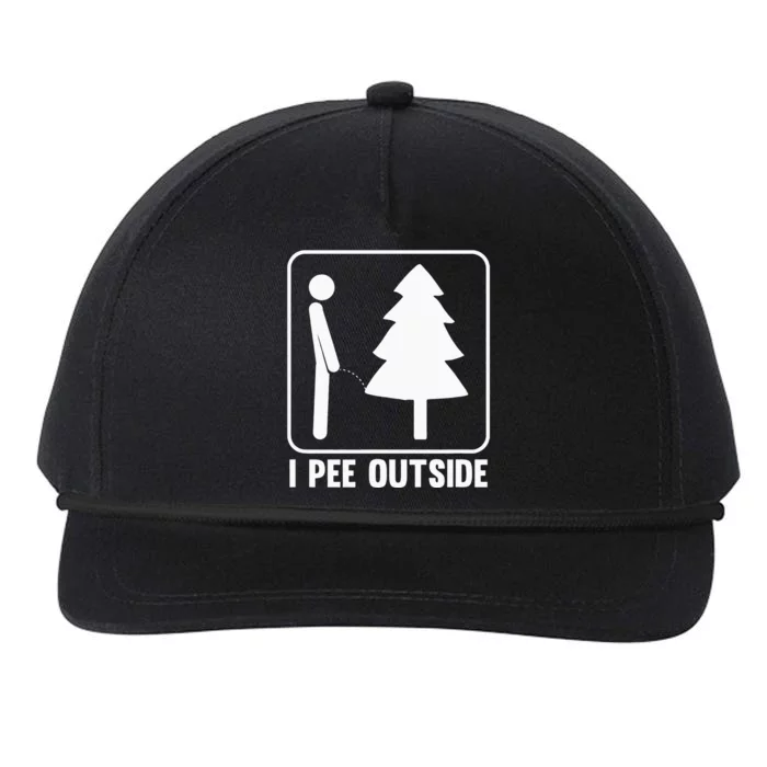 I Pee Outside Funny Camping Snapback Five-Panel Rope Hat