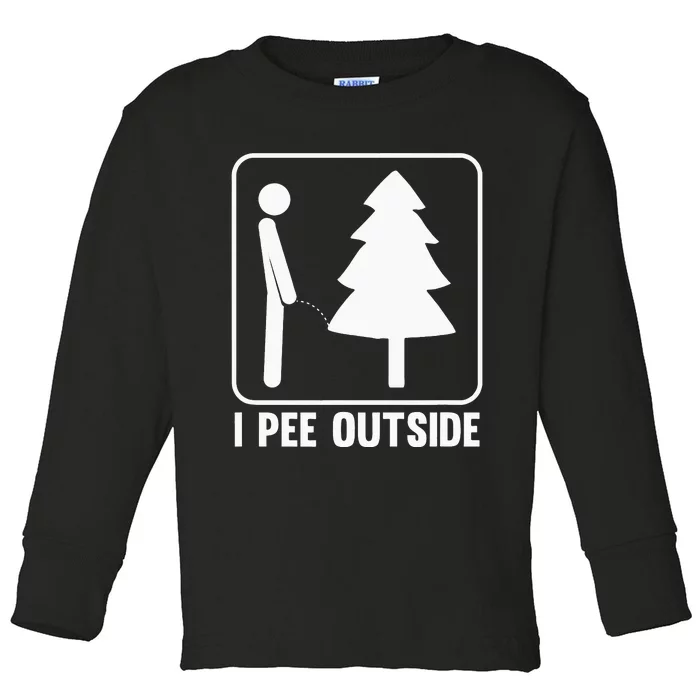 I Pee Outside Funny Camping Toddler Long Sleeve Shirt