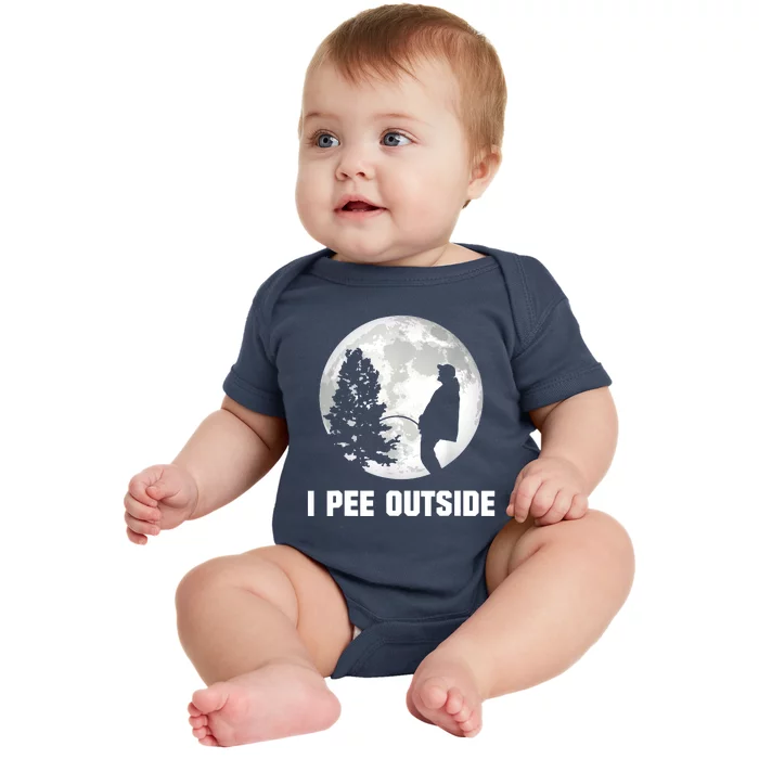 I Pee Outside I Love Peeing Outside Funny Camping Baby Bodysuit