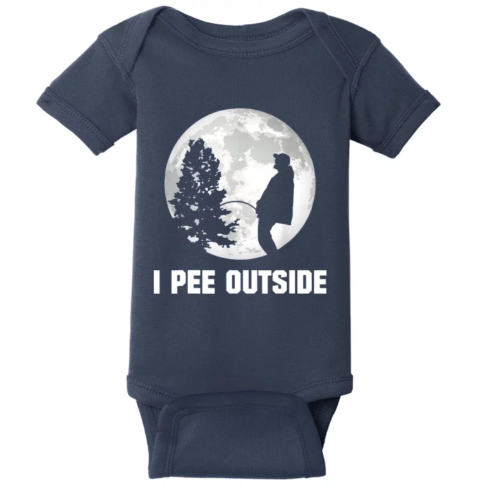 I Pee Outside I Love Peeing Outside Funny Camping Baby Bodysuit