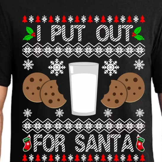 I Put Out For Santa Milk And Cookies Christmas Ugly Xmas Gift Pajama Set