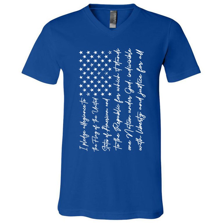 I Pledge Of Allegiance The Flag Of The United States Of USA V-Neck T-Shirt