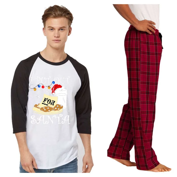 I Put Out For Santa Milk And Cookies Christmas Funny Sarcasm Raglan Sleeve Pajama Set