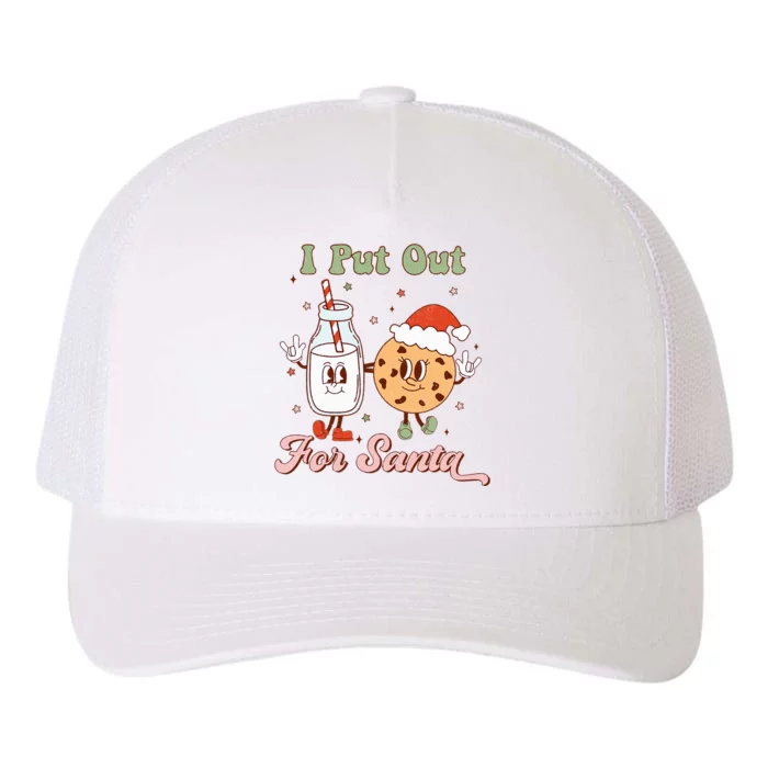 I Put Out For Santa Funny Milk And Cookie Christmas Retro Yupoong Adult 5-Panel Trucker Hat