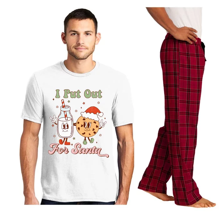 I Put Out For Santa Funny Milk And Cookie Christmas Retro Pajama Set