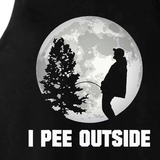 I Pee Outside I Love Peeing Outside Funny Camping Ladies Tri-Blend Wicking Tank