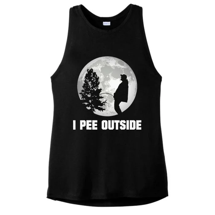 I Pee Outside I Love Peeing Outside Funny Camping Ladies Tri-Blend Wicking Tank