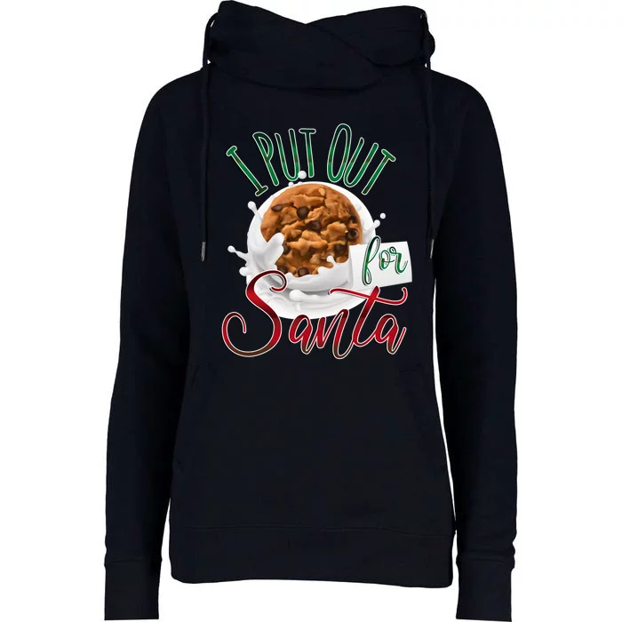 I Put Out For Santa Ugly Christmas Womens Funnel Neck Pullover Hood