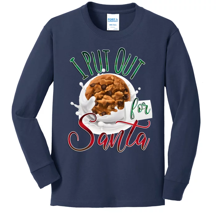 I Put Out For Santa Ugly Christmas Kids Long Sleeve Shirt