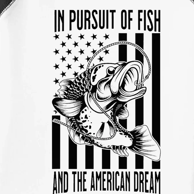 In Pursuit of Fish and the American Dream Flag Patriotic Infant Baby Jersey Bodysuit