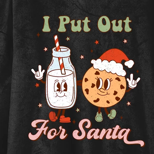 I Put Out For Santa Funny Milk And Cookie Christmas Retro Hooded Wearable Blanket