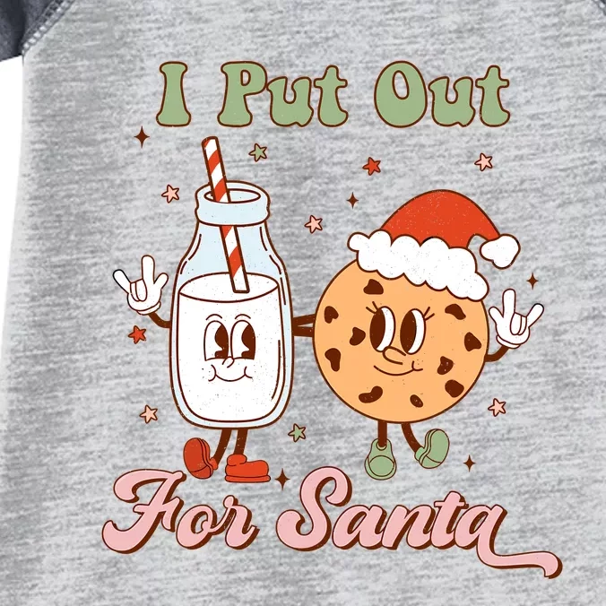 I Put Out For Santa Funny Milk And Cookie Christmas Retro Infant Baby Jersey Bodysuit