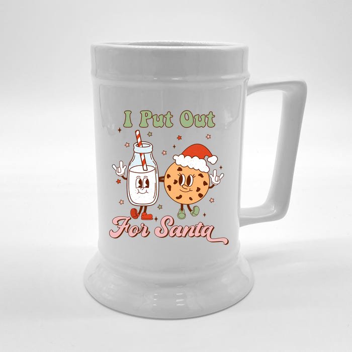 I Put Out For Santa Funny Milk And Cookie Christmas Retro Front & Back Beer Stein