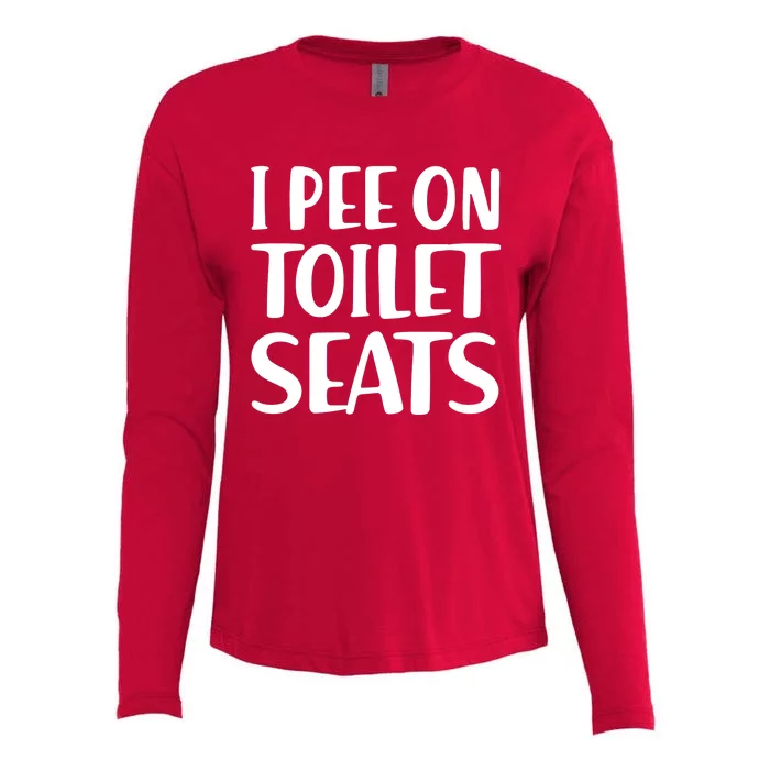 I Pee On Toilet Seats Womens Cotton Relaxed Long Sleeve T-Shirt